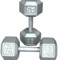 York 45 LB Hex Dumbells
