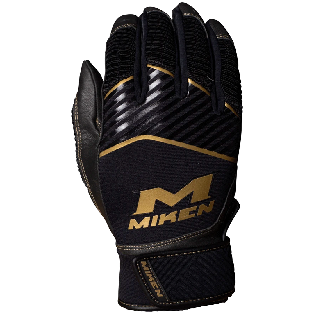 Miken Senior Pro Gold Baseball Batting Gloves 3 Miken Senior Pro Gold Baseball Batting Gloves